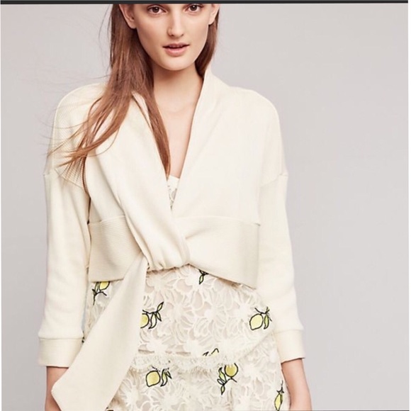 cream tie front cardigan